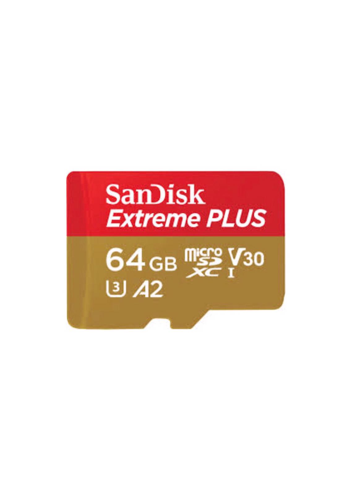 כרטיס זכרון sandisk extreme plus 64